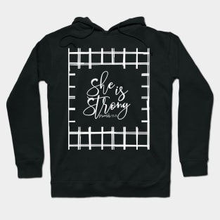 She Is Strong - White Hoodie